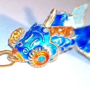 Vintage Cloisonne Koi Pendant